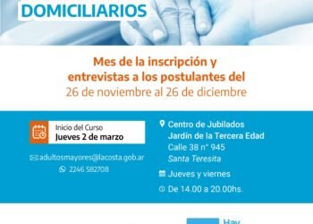 Ya está abierta la inscripción al curso gratuito de formación profesional para cuidadores domiciliarios