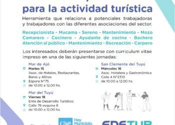 LA COSTA: La Municipalidad de La Costa y el Edetur ofrecen oportunidades de contactos laborales para la temporada de verano