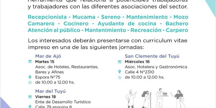 LA COSTA: La Municipalidad de La Costa y el Edetur ofrecen oportunidades de contactos laborales para la temporada de verano