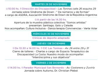 LA COSTA: Con varias actividades se llevará a cabo la Semana por la Visibilización de las Personas con Discapacidad