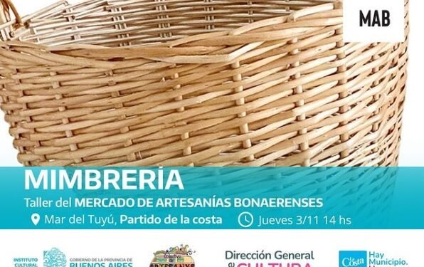 MAR DEL TUYU: El Taller de Mimbrería del Mercado de Artesanías Bonaerenses llega este jueves a Mar del Tuyú