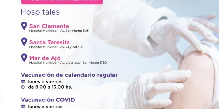 LA COSTA: Continúa la campaña de vacunación contra el Covid-19 en los tres Hospitales Municipales de La Costa