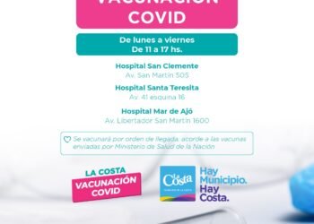 LA COSTA: Continúa la campaña de vacunación contra el Covid-19 en los tres Hospitales Municipales del Partido de La Costa