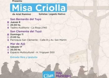 LA COSTA: El Coro Municipal de La Costa presentará la Misa Criolla en distintas localidades