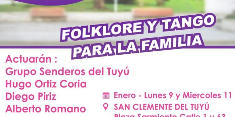 SAN CLEMENTE: Llegan las noches de tango y folclore con el ciclo “Música en la Plaza” en San Clemente