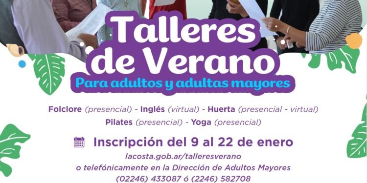 Abrió la inscripción a los talleres de verano para adultos y adultas mayores