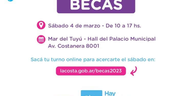 Este sábado 4 de marzo se realizará una jornada especial para sumarse al Programa Municipal de Becas