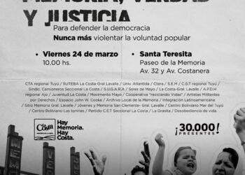 Acto central en Santa Teresita del 24 de Marzo por el “Mes de la Memoria por la Verdad y la Justicia”
