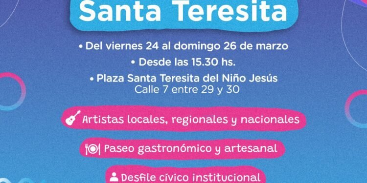 ESTE FIN DE SEMANA SE VIENE LA FIESTA ANIVERSARIO DE SANTA TERESITA CON TRES NOCHES DE FIESTA POPULAR