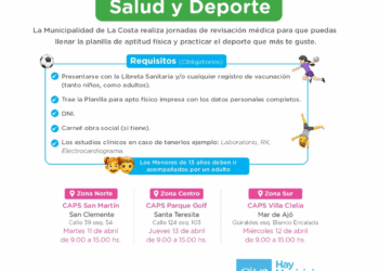 Se realizarán controles de salud para quienes necesiten completar planillas de apto físico médico
