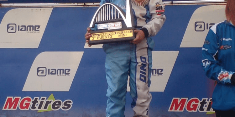 Dino Palmarochi se subió al podio en la 2ª fecha del Campeonato Nacional Champion Cup de Karting