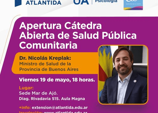 El ministro de Salud bonaerense, Nicolás Kreplak, participará de la inauguración de una Cátedra Abierta de Salud Pública Comunitaria