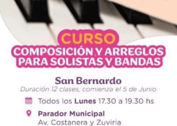 Se dictará un curso de composición y arreglo musical en San Bernardo