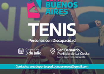 El Partido de La Costa será sede el próximo lunes 3 de julio de la Copa Buenos Aires de Tenis Adaptado