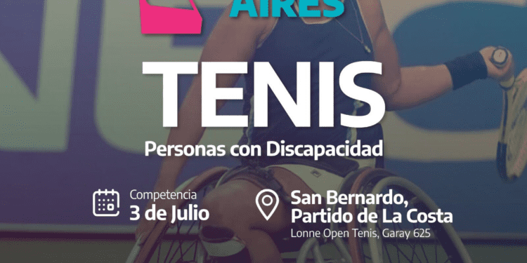 El Partido de La Costa será sede el próximo lunes 3 de julio de la Copa Buenos Aires de Tenis Adaptado