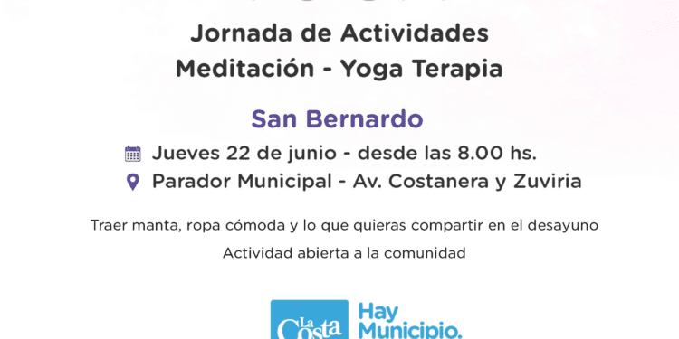Mañana se realizará una jornada especial de Yoga y Meditación en San Bernardo