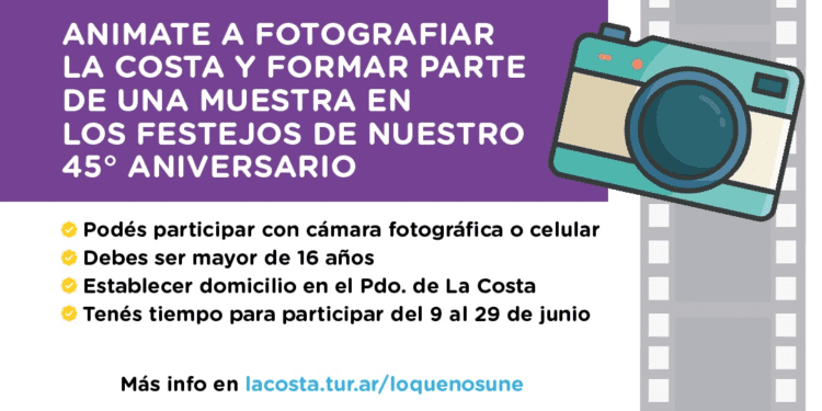 El concurso fotográfico «Lo que nos une» invita a retratar al Partido de La Costa en el 45° aniversario del distrito