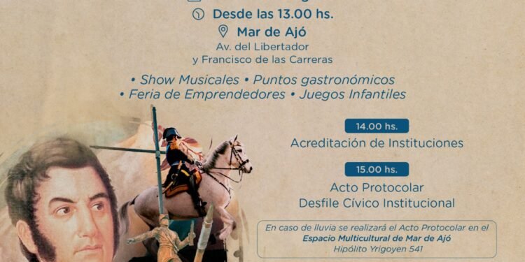 Con un acto protocolar, desfile de instituciones y espectáculos artísticos se recordará al General José de San Martín