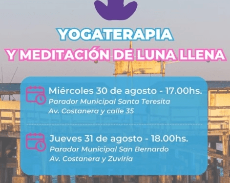 Jornadas de yogaterapia y meditación en los Paradores Municipales de Santa Teresita y San Bernardo