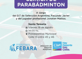Este viernes el Partido de La Costa será sede por primera vez de una clínica a de Parabádminton