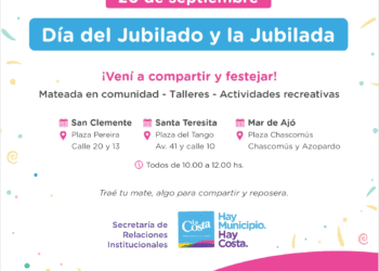 Se celebra el Día del Jubilado en plazas de San Clemente, Santa Teresita y Mar de Ajó
