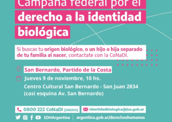 Llega al Partido de La Costa la Campaña Federal por el Derecho a la Identidad Biológica
