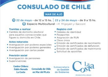 El Consultado de Chile atenderá en La Costa ofreciendo distintos servicios a la comunidad