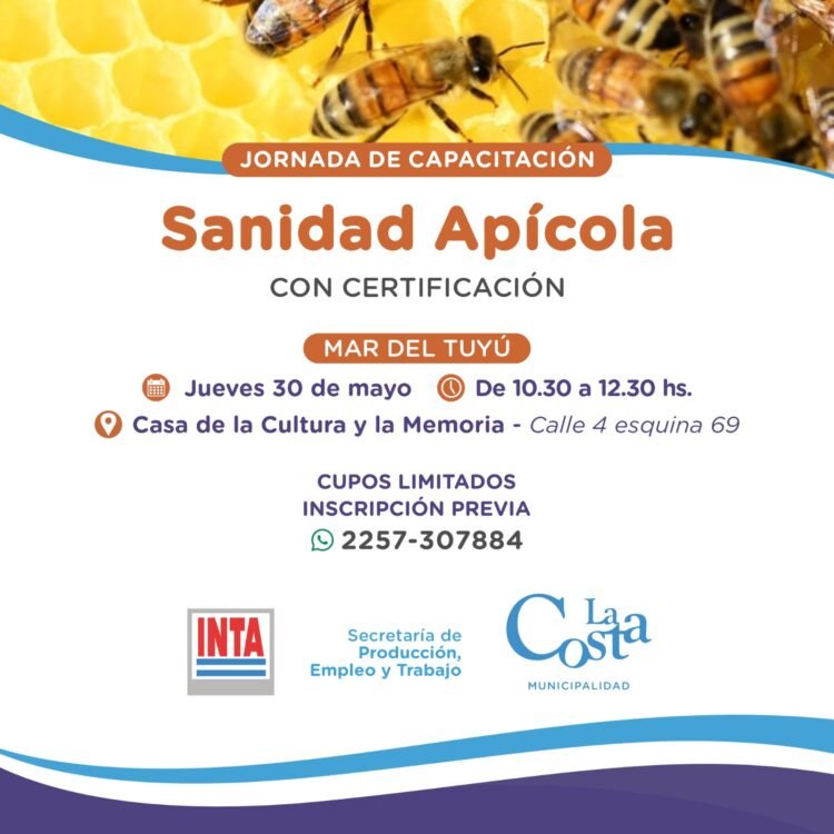 Se realizará una capacitación de Sanidad Apícola en Mar del Tuyú
