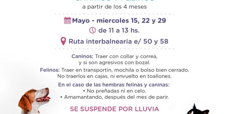 Continúa la campaña de vacunación antirrábica gratuita en el predio de Zoonosis de Mar del Tuyú