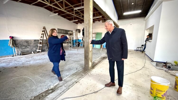 El intendente De Jesús supervisó la obra en la Escuela Primaria Nº 12 de Mar de Ajó