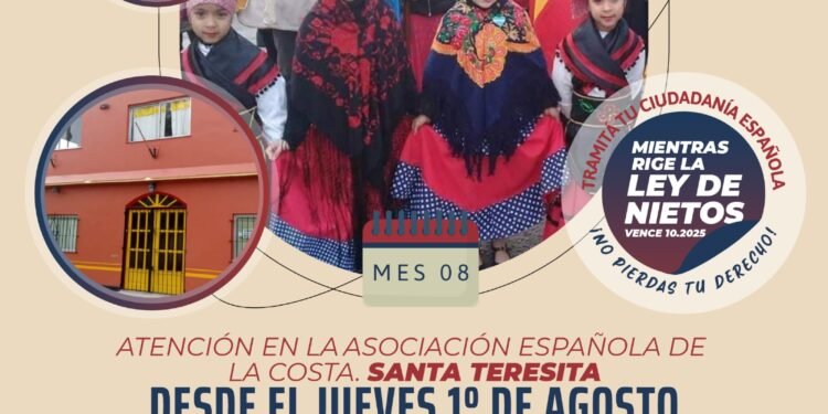 Se podrá tramitar la ciudadanía española en la Asociación Española de Santa Teresita