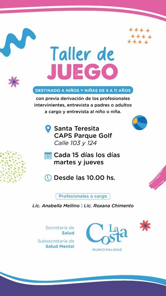 Se realizará una jornada recreativa para las niñeces en Santa Teresita