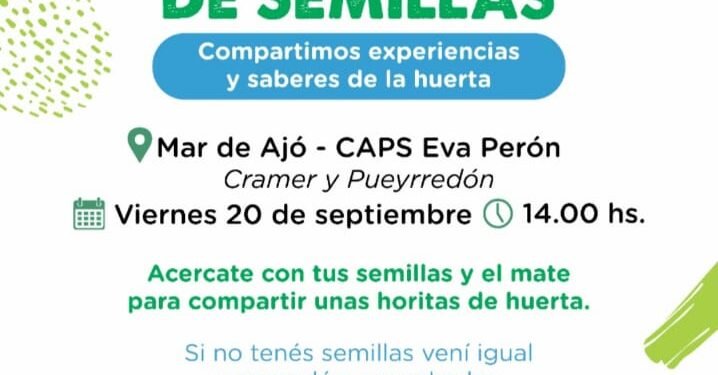 La Huerta en tu casa, jornada de intercambio de semillas en Mar de Ajó