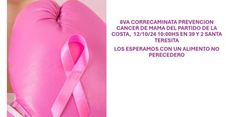 El sábado 12 se realizará la 8ª Correcaminata de concientización y prevención del cáncer de mama