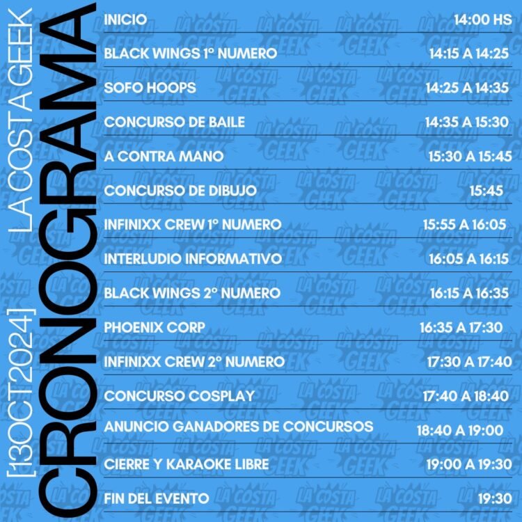 Este domingo, La CostaGeek festeja su 2° aniversario en San Bernardo