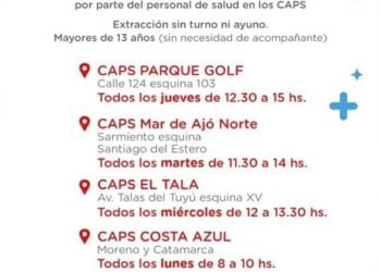 Se realizan testeos gratuitos de VIH y sífilis