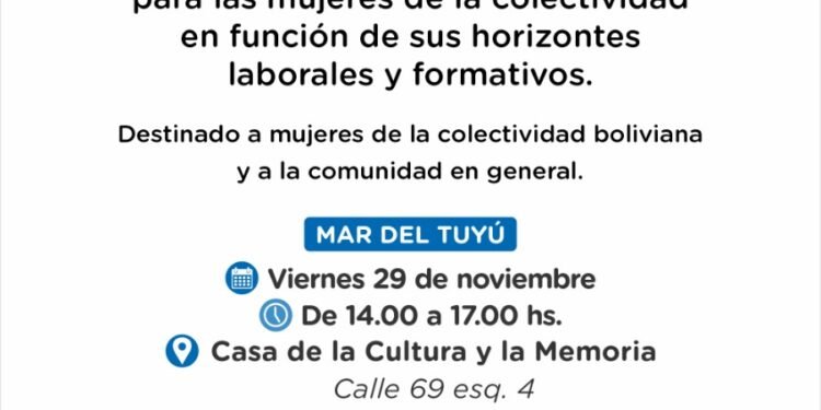 Se realizará la jornada “Mujeres pensando nuevos horizontes” para la colectividad boliviana