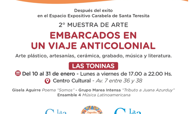 La 2ª muestra de arte “Embarcados en un viaje anticolonial” llegará a Las Toninas