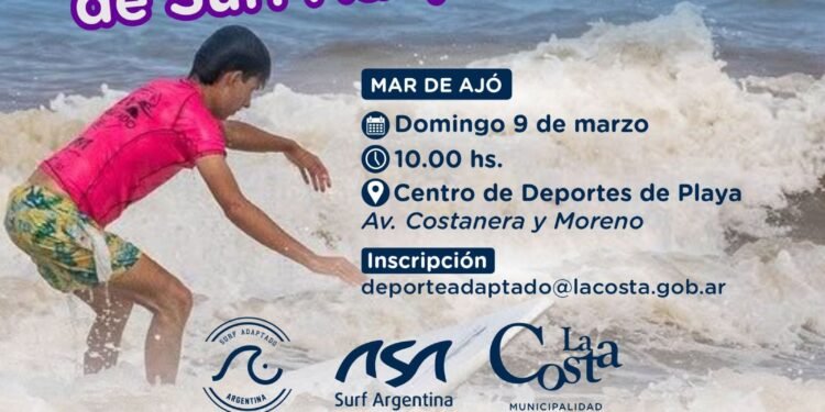 El Partido de La Costa será sede del primer torneo nacional de surf adaptado del año