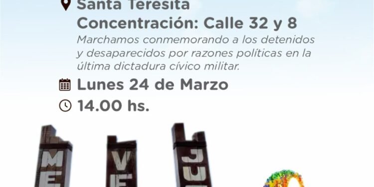 El lunes 24 de marzo se realizará la marcha y acto institucional por el “Día de la Memoria, la Verdad y la Justicia”