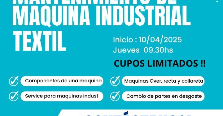 El CFL Nº 401 abrió la inscripción a los cursos de manipulación de alimentos y mantenimiento de máquina industrial textil