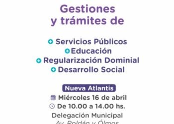 “La Muni más cerca” brindará servicios en Nueva Atlantis y Las Toninas