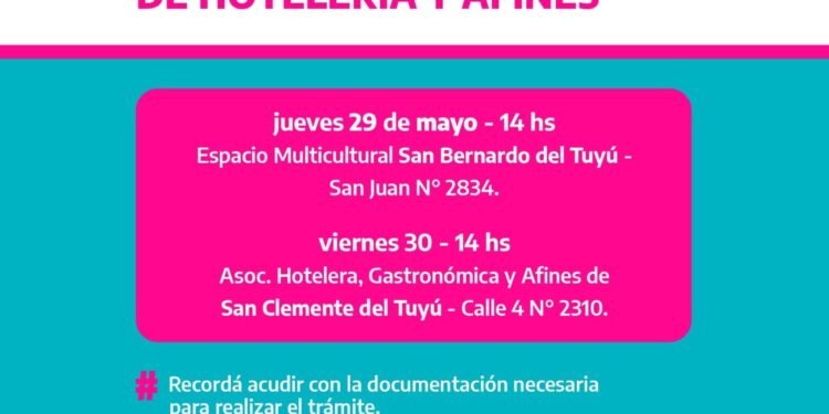 Convocatoria para prestadores turísticos a la Jornada de Inscripción al Registro de Hotelería y Afines