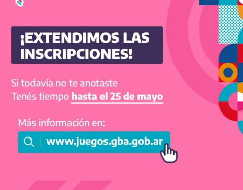 Juegos Bonaerenses 2025: Se extiende la inscripción hasta el próximo domingo 25 mayo
