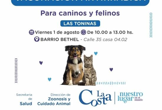 Continúa la Campaña Gratuita de Vacunación Antirrábica 2025 en el Partido de La Costa