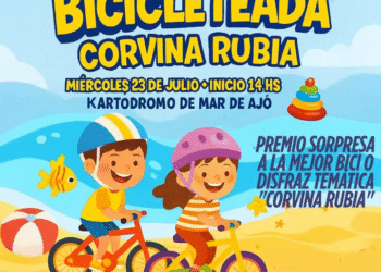Vuelve la bicicleteada de la Corvina Rubia en Mar de Ajó con una jornada solidaria