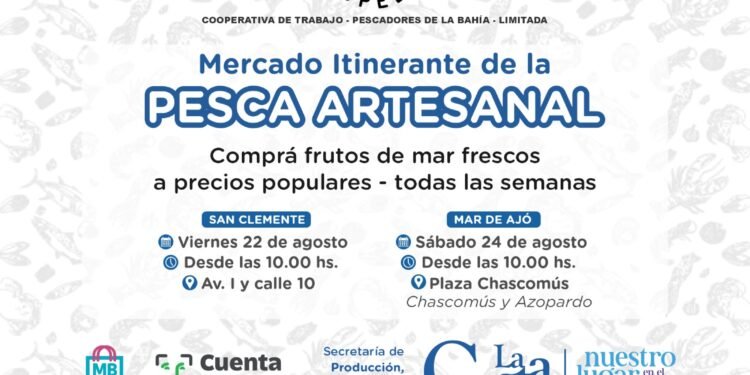 El Mercado Itinerante de la Pesca Artesanal llega a San Clemente y Mar de Ajó