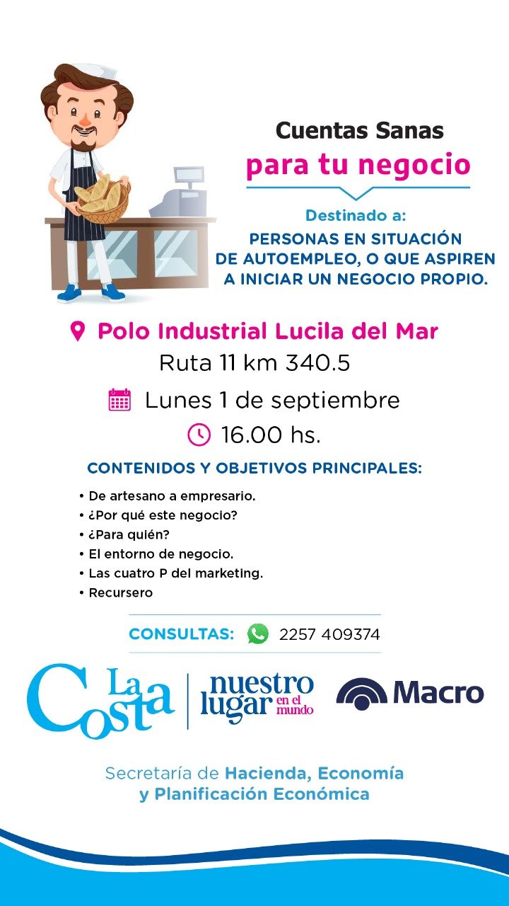 Cuentas Sanas: talleres gratuitos para emprendedores, jóvenes y adultos mayores en La Costa