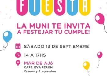 La Municipalidad de La Costa invita a la Cumple Fiesta en Mar de Ajó