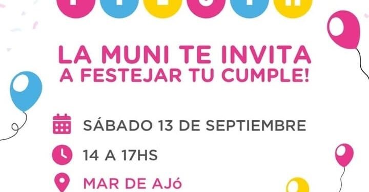 La Municipalidad de La Costa invita a la Cumple Fiesta en Mar de Ajó